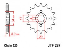 Звезда передняя JTF 287.14